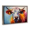 Stupell Industries Colorful Cattle Portrait Floating Frame, design by LSR Creative Studio